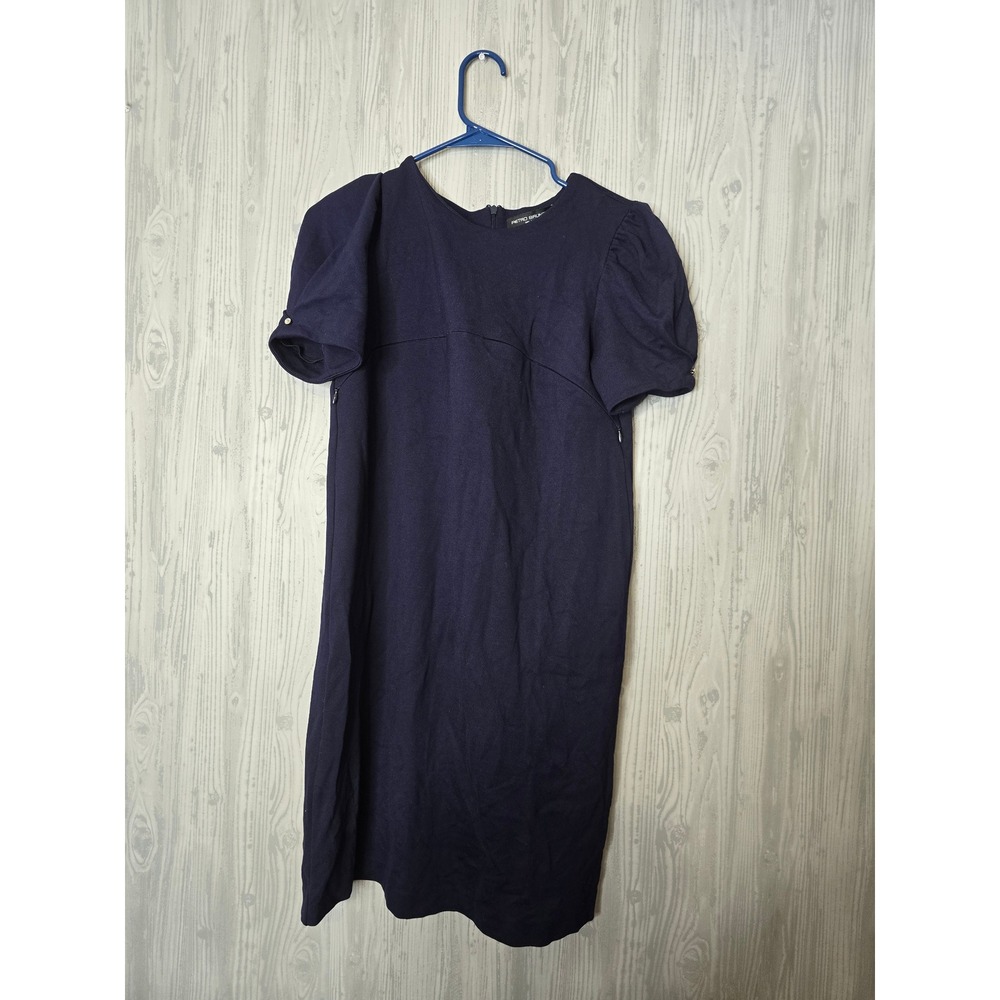 Pietro Brunelli Milano Maternity Nursing Dress Womens XS Navy Puff Sleeve Italy